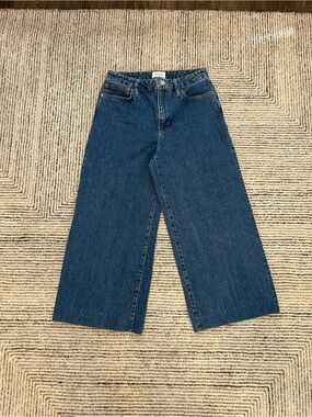 Frame Wide leg cropped size 28 Denim High-Rise Jeans in Mid Blue Wash